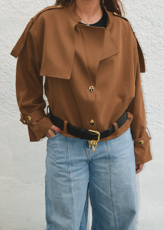 Thalia Cropped Trench