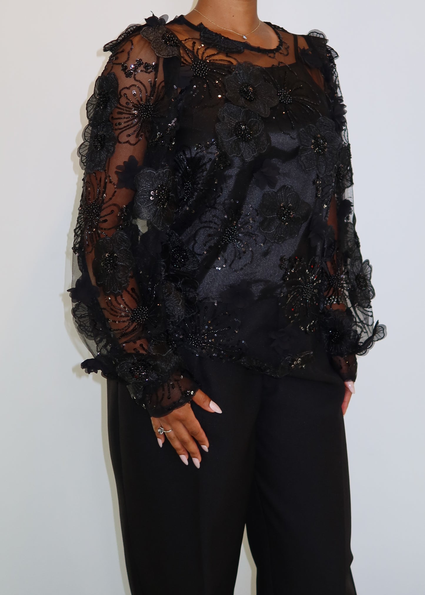 Fiona Floral Sheer Blouse