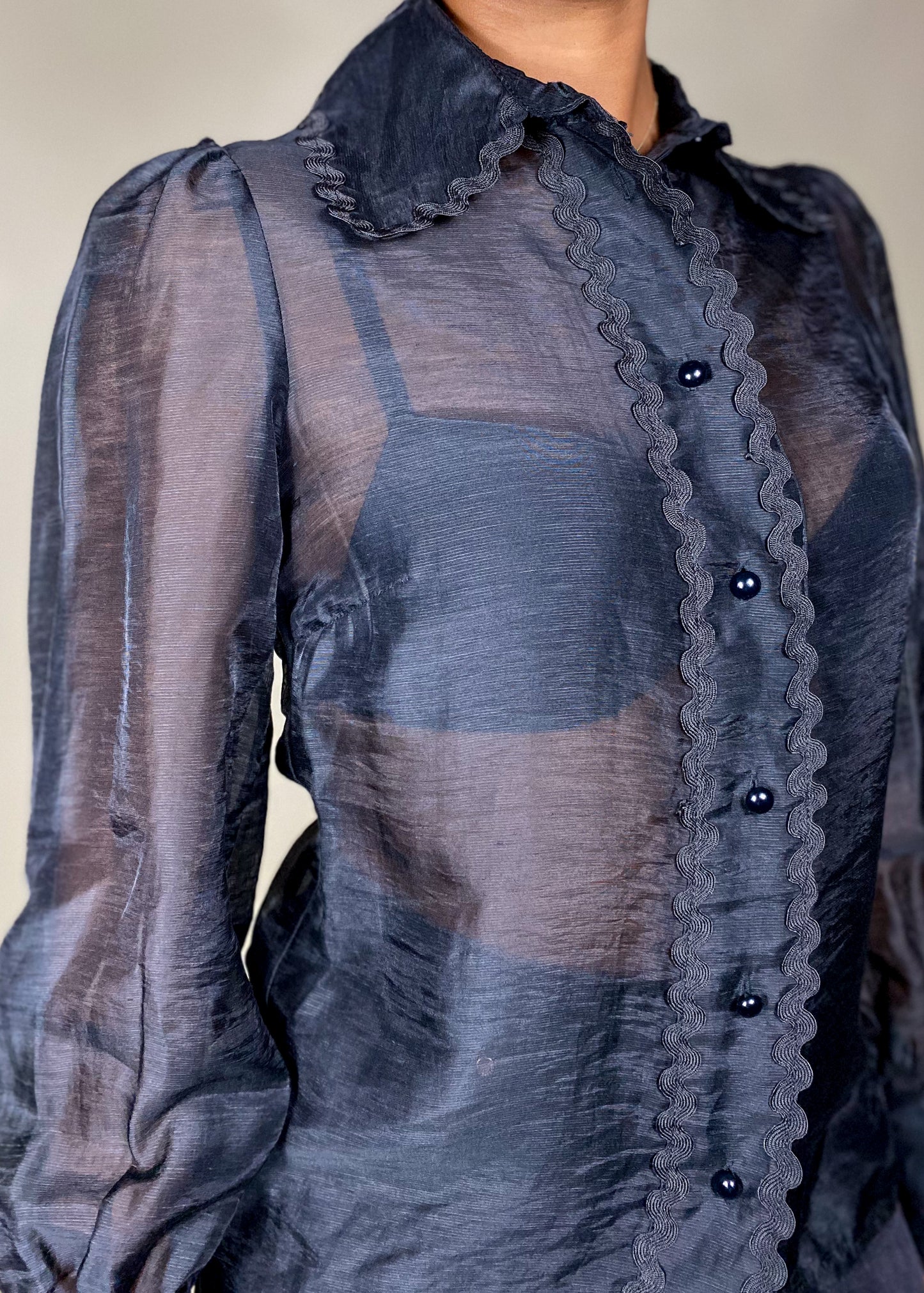 Sabrina Sheer Black Blouse