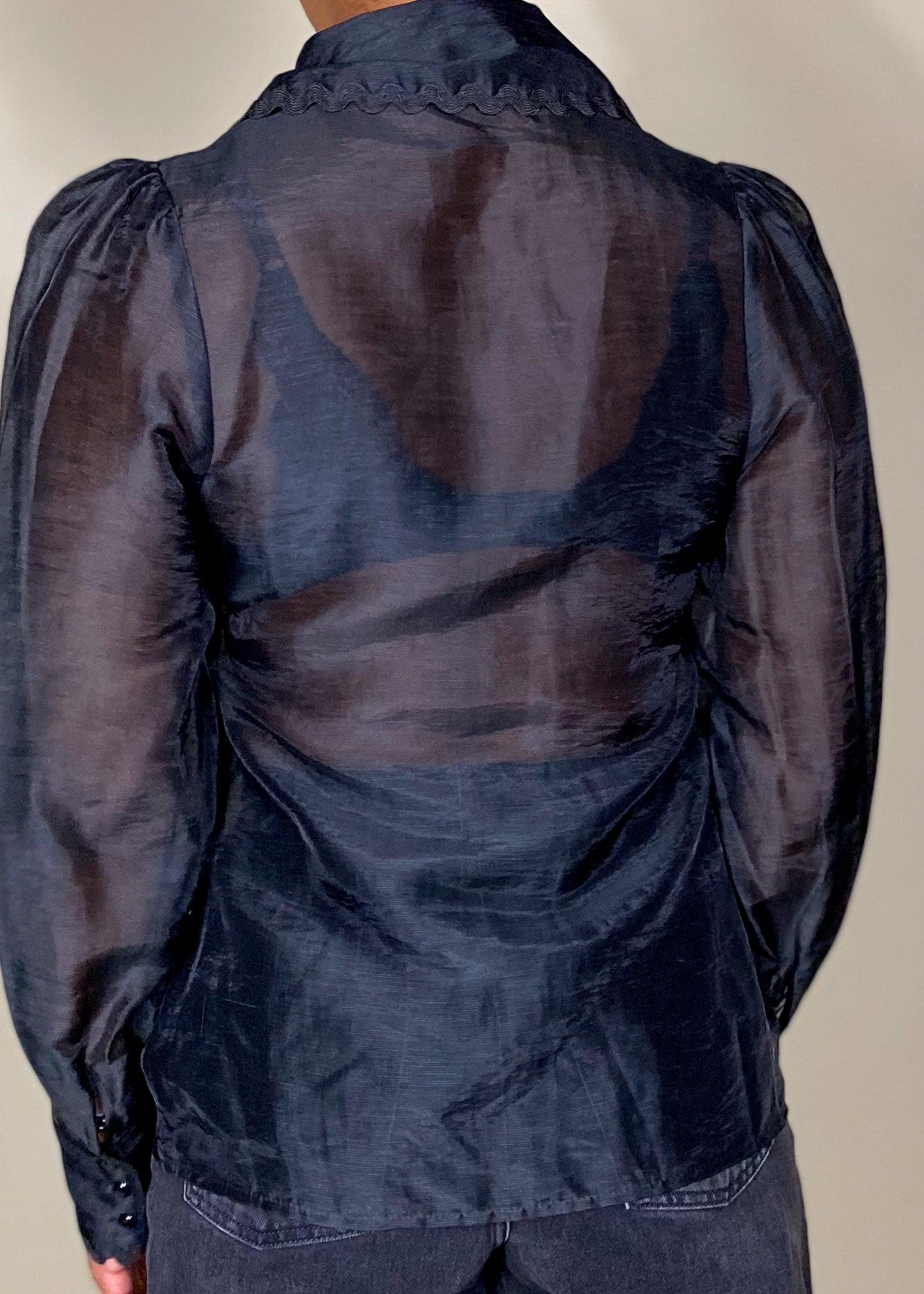 Sabrina Sheer Black Blouse