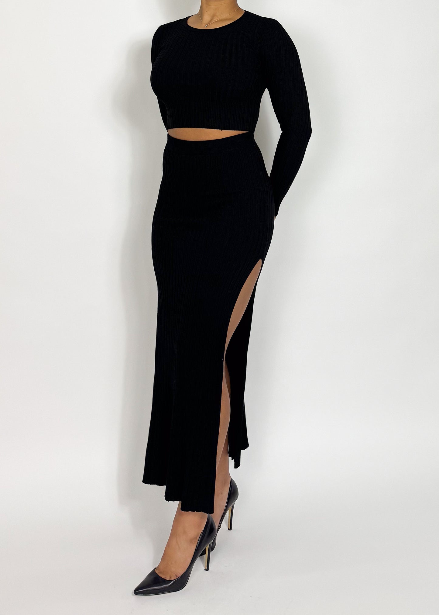 Lara Ribbed Skirt Set +