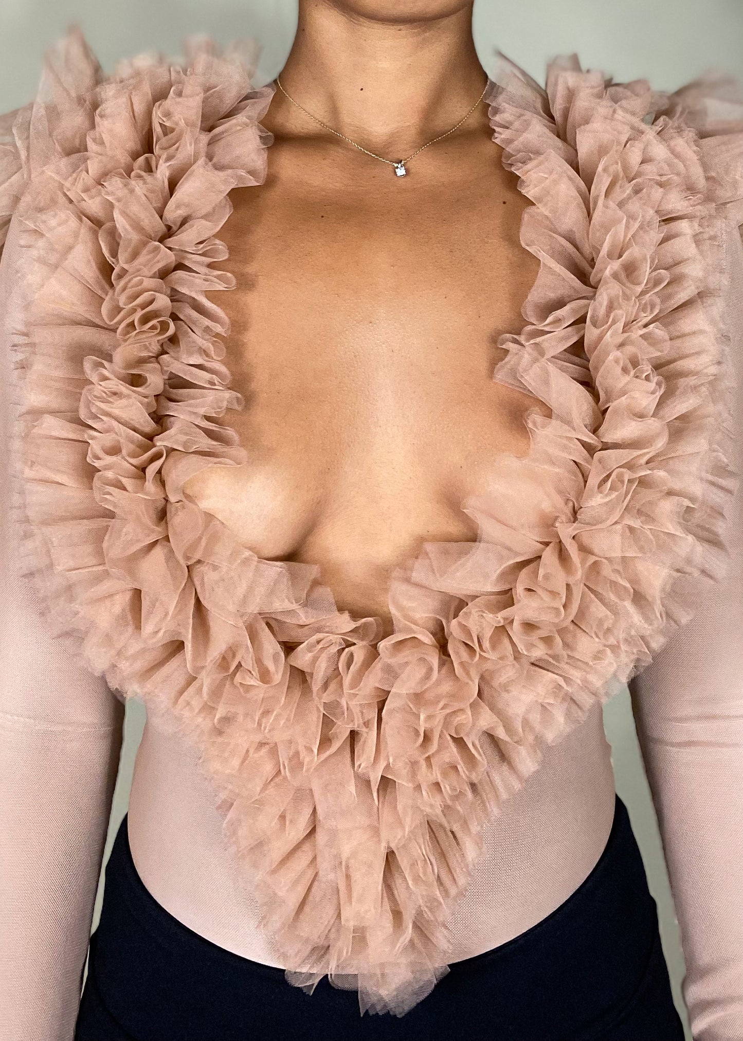 Tulle Ruffle Bodysuit+