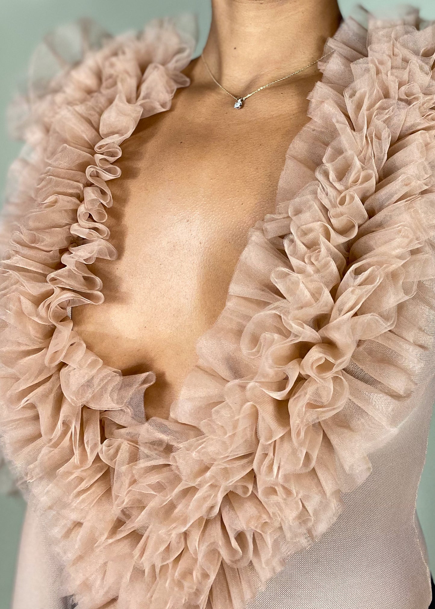 Tulle Ruffle Bodysuit+