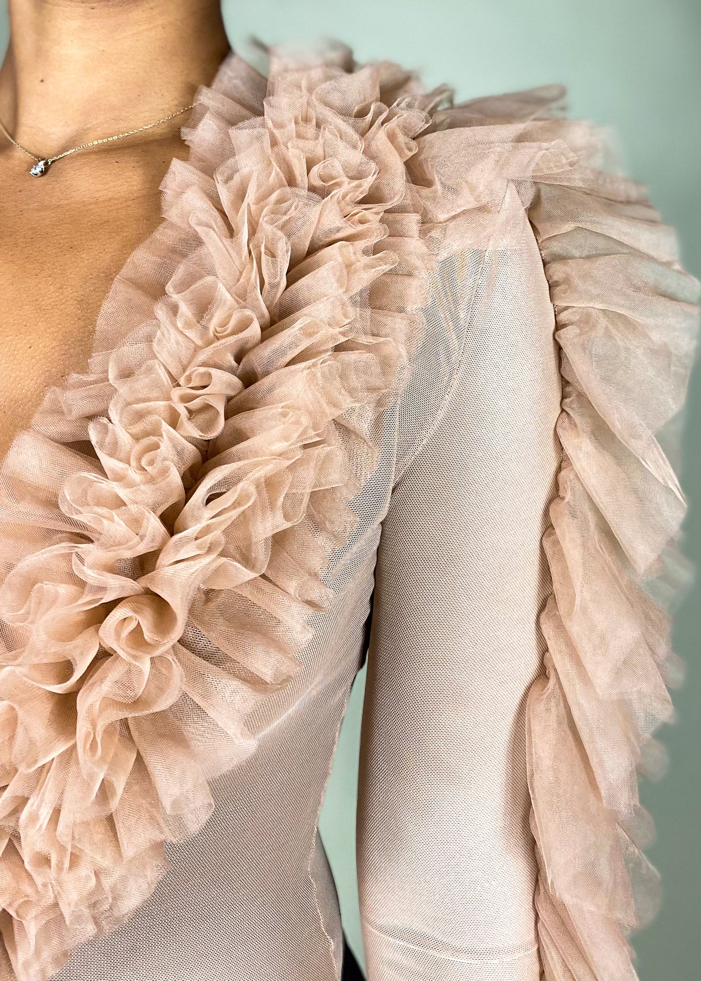 Tulle Ruffle Bodysuit+