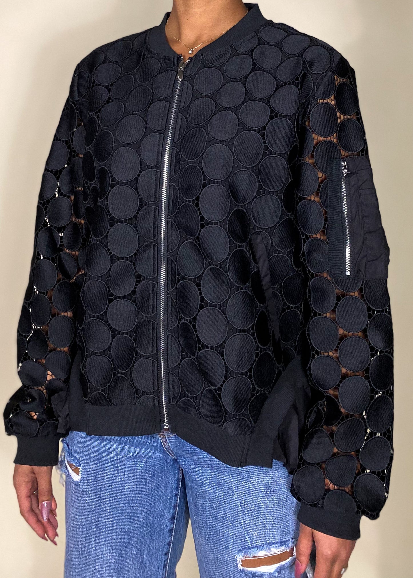Polka Dot Zip Up