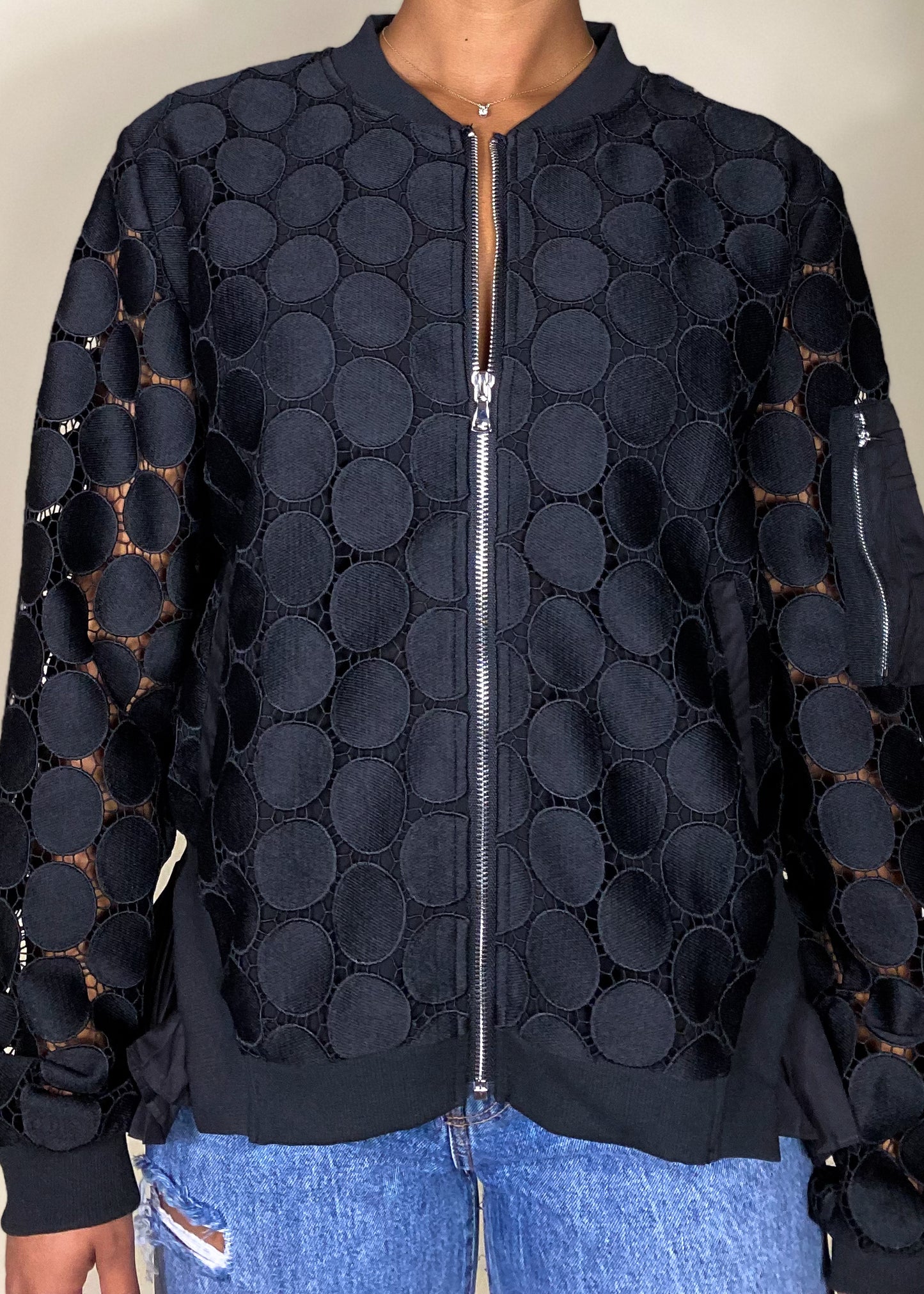 Polka Dot Zip Up