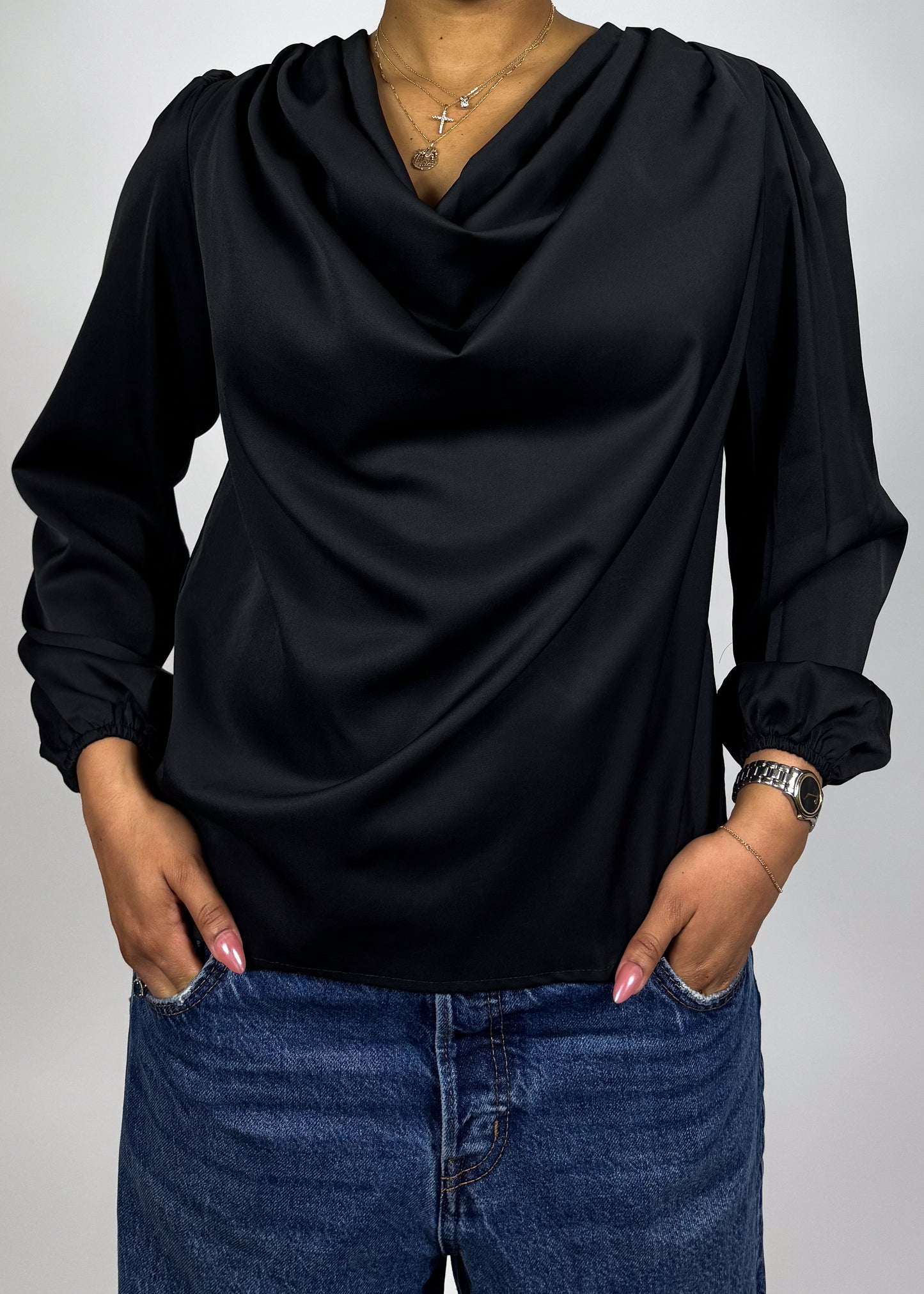 Kara Cowl Neck Blouse +