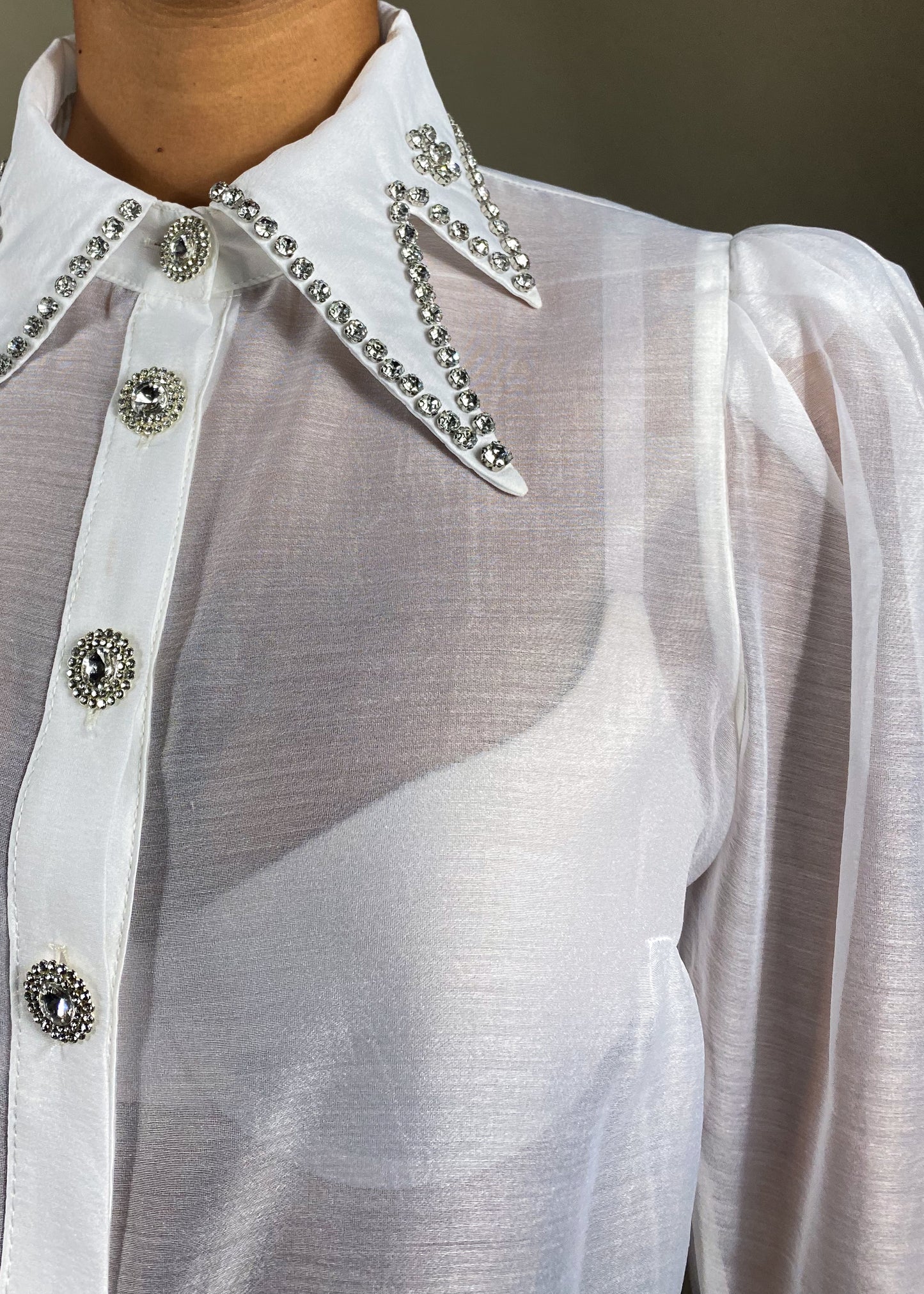 Icy White Sheer Blouse