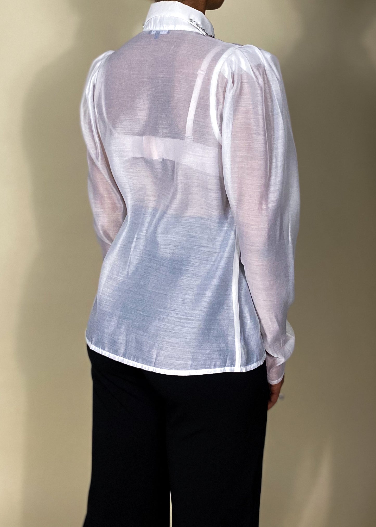 Icy White Sheer Blouse