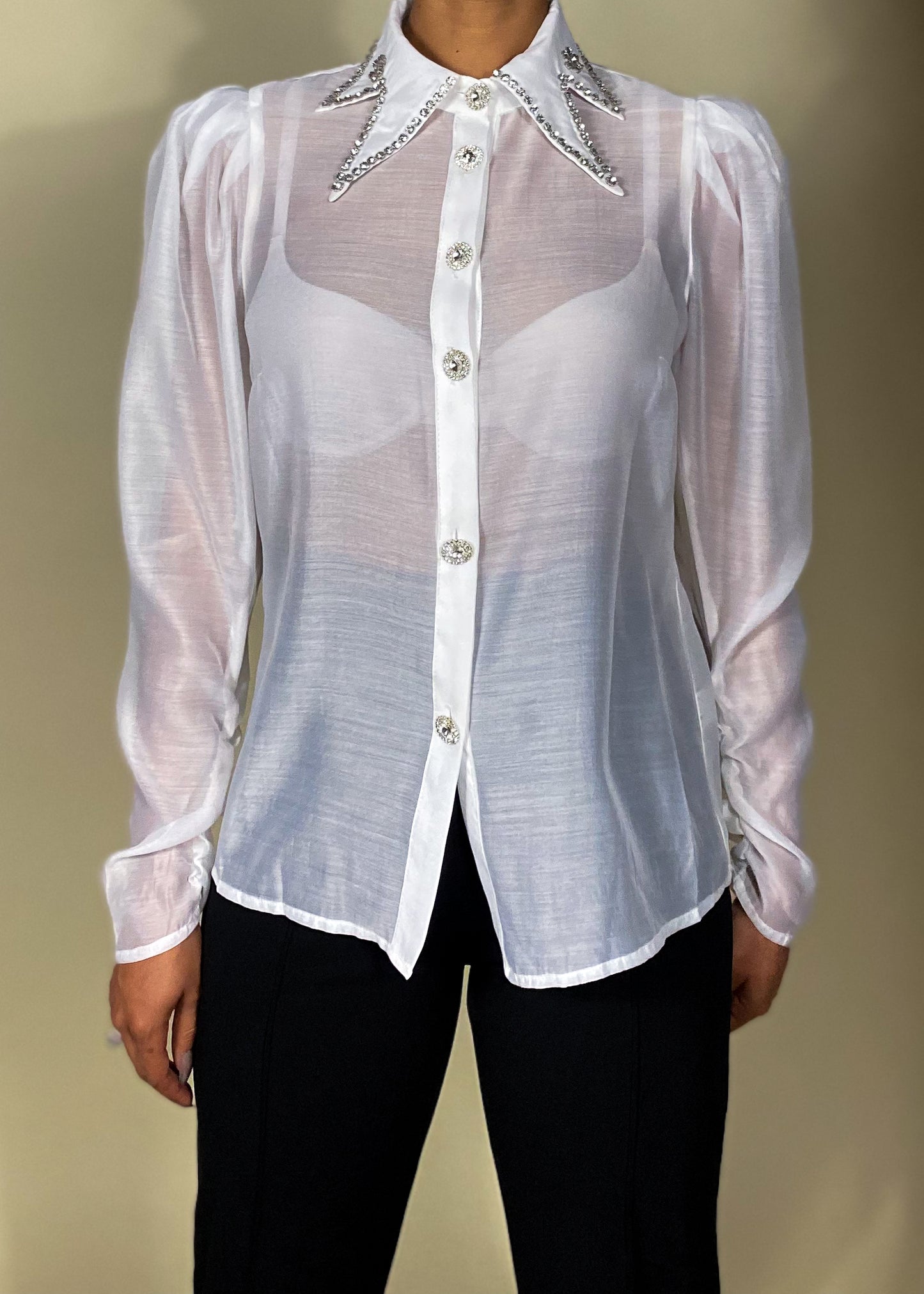 Icy White Sheer Blouse