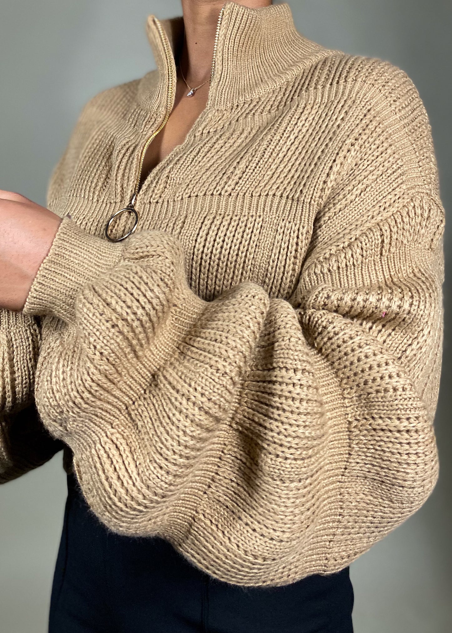 Butterscotch Crop Zip Up