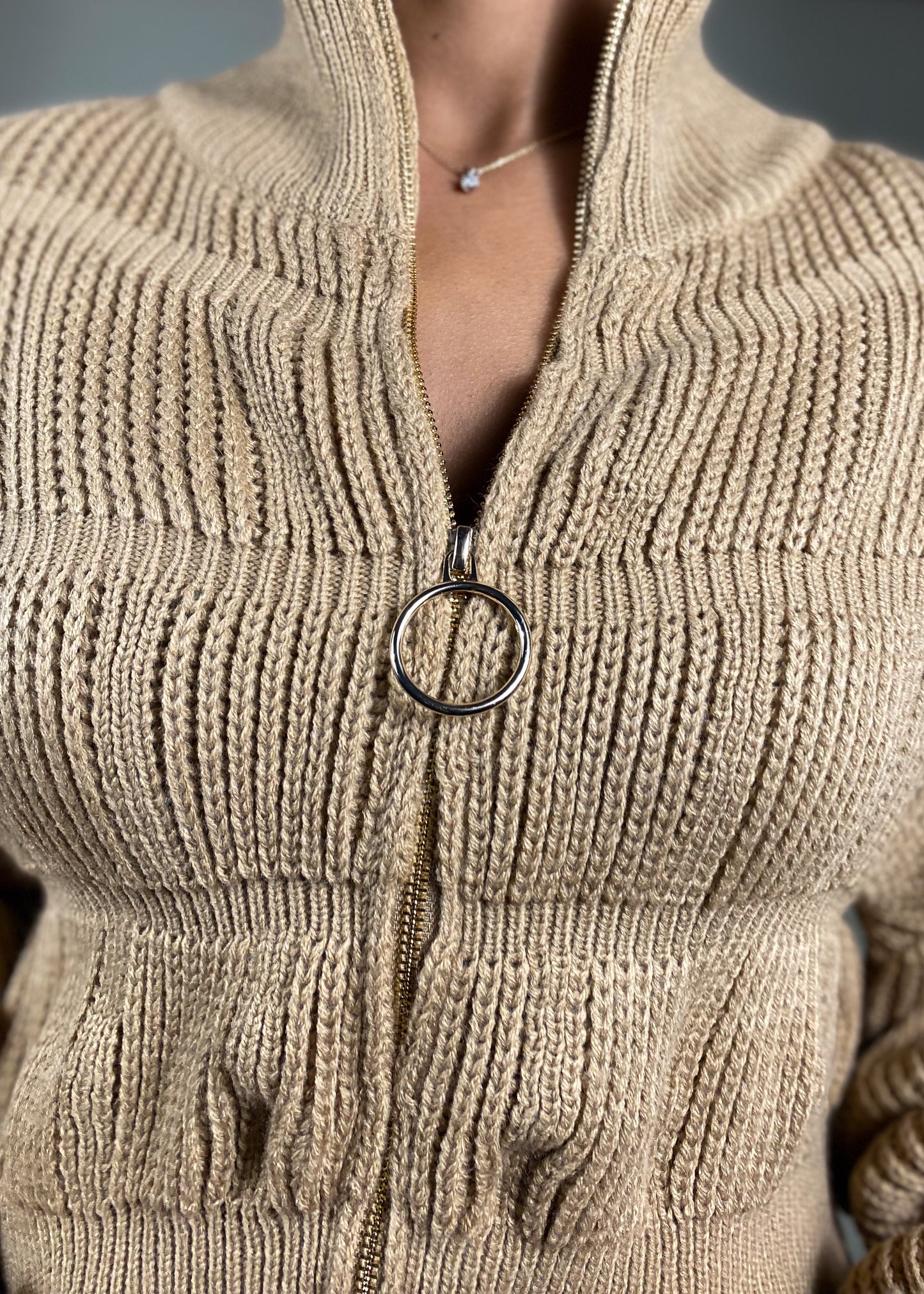Butterscotch Crop Zip Up
