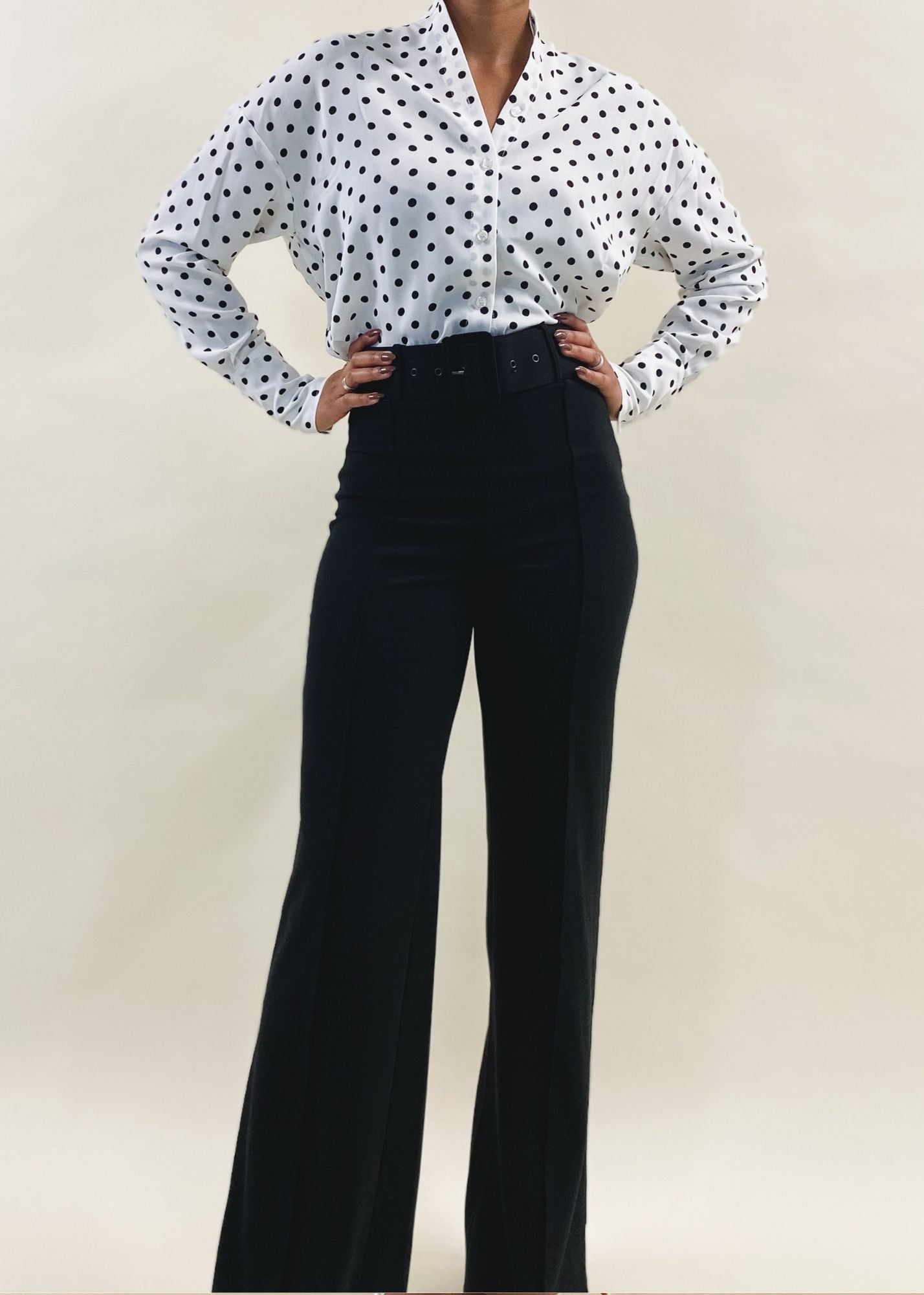 Belted Black Slacks