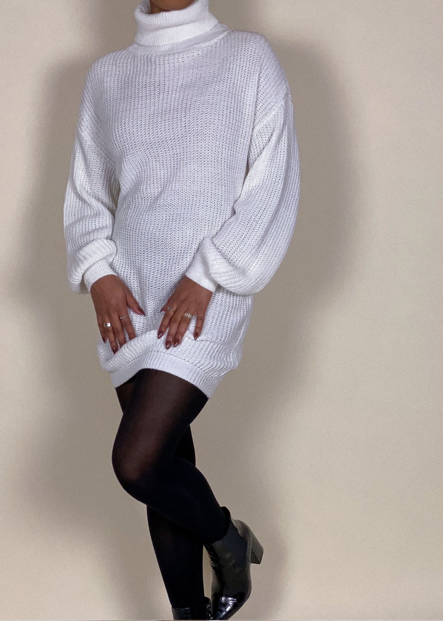 Sweater Weather Tunic White