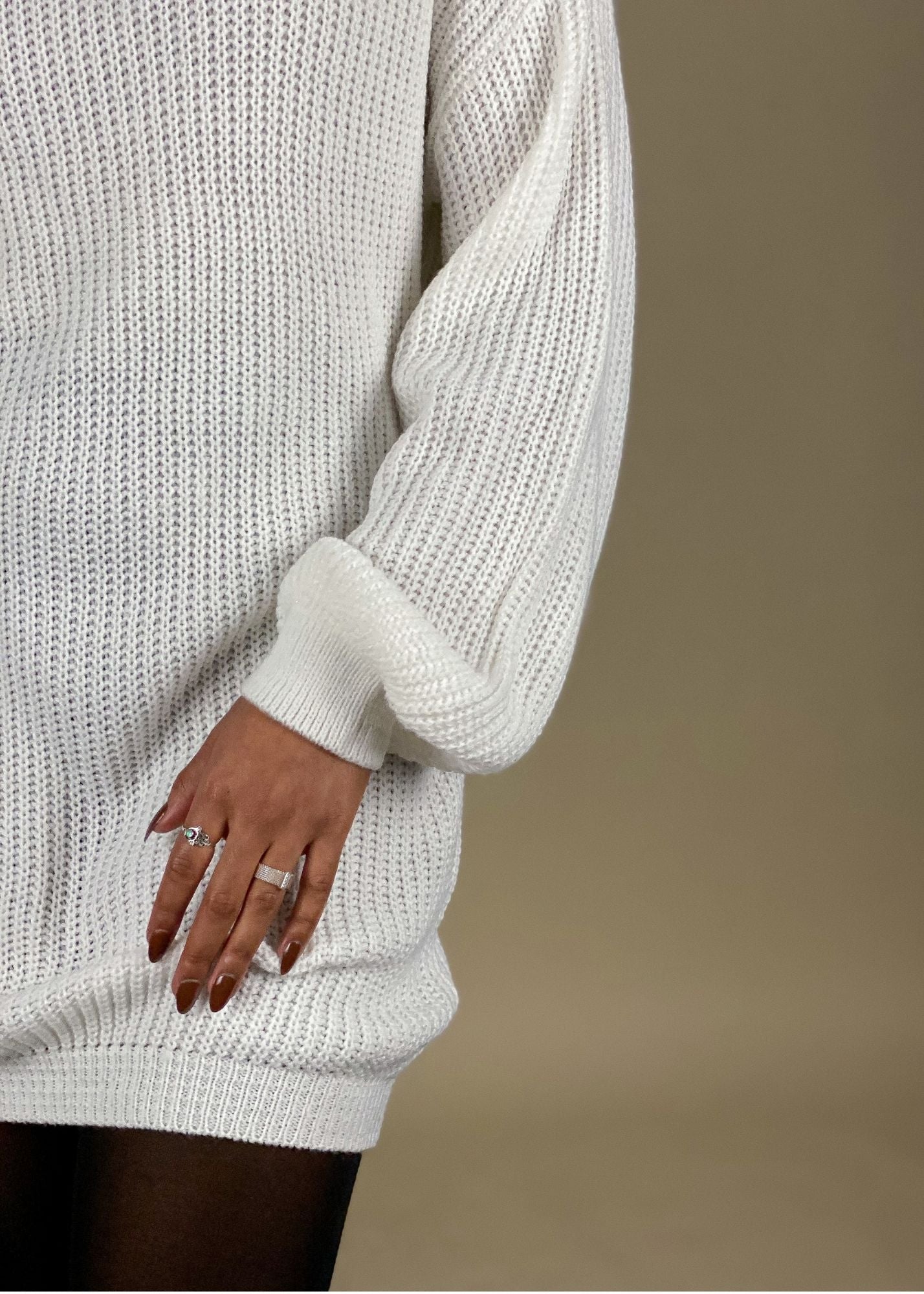 Sweater Weather Tunic White