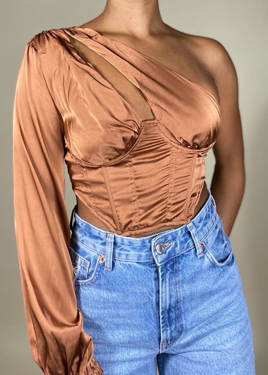 Party outfit top
Date night fashion
Clubwear corset
Evening wear top
Elegant night out top
Special occasion blouse
Trendy dinner outfit
Asymmetrical corset top
One-shoulder bustier
Satin ruched blouse
Cutout statement top
Long sleeve corset
Unique draped top
Structured bodice top
Chic and modern fashion
Edgy streetwear top
Feminine and bold aesthetic
High-fashion evening wear
Luxe satin outfit
Y2K-inspired corset
Glamorous statement piece