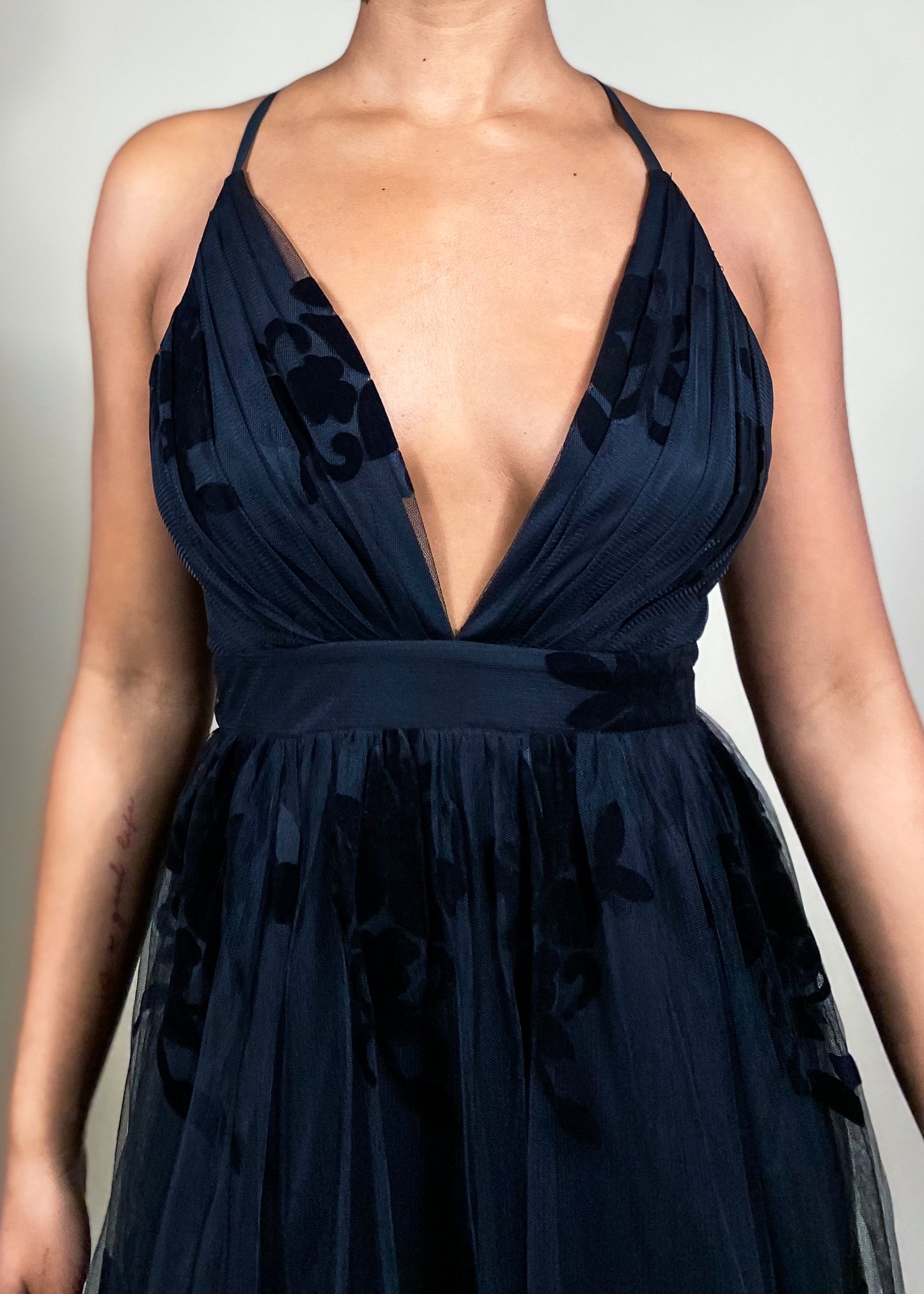 Bryn Black Floral Gown