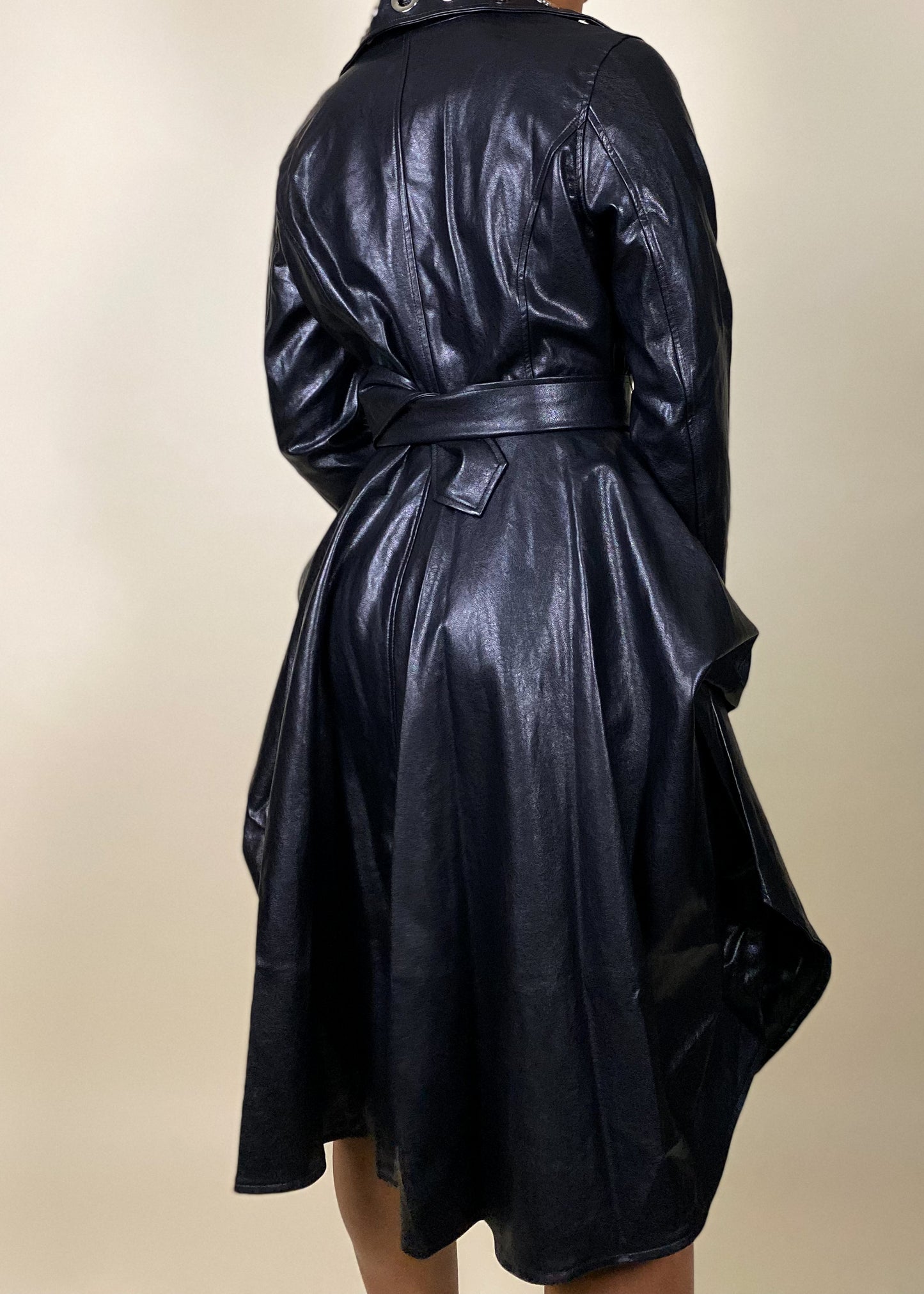 Luna Leather Coat Black