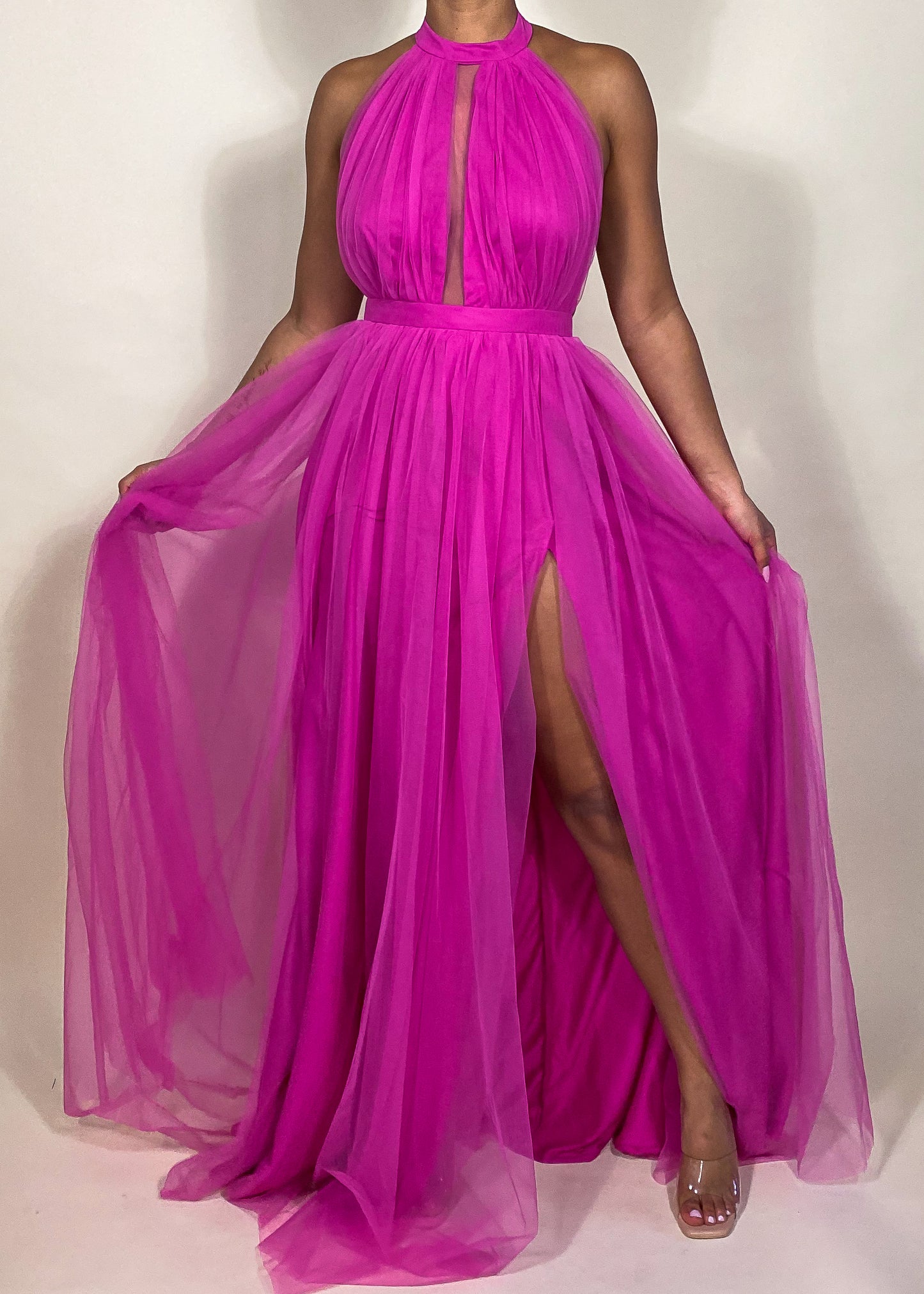 Tia Tulle Gown with Bow