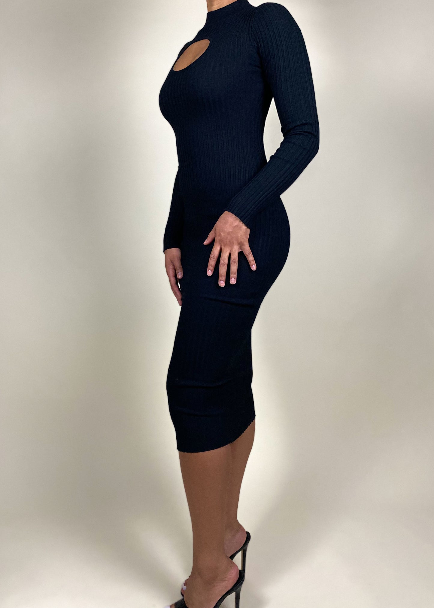 Keyhole Black Dress
