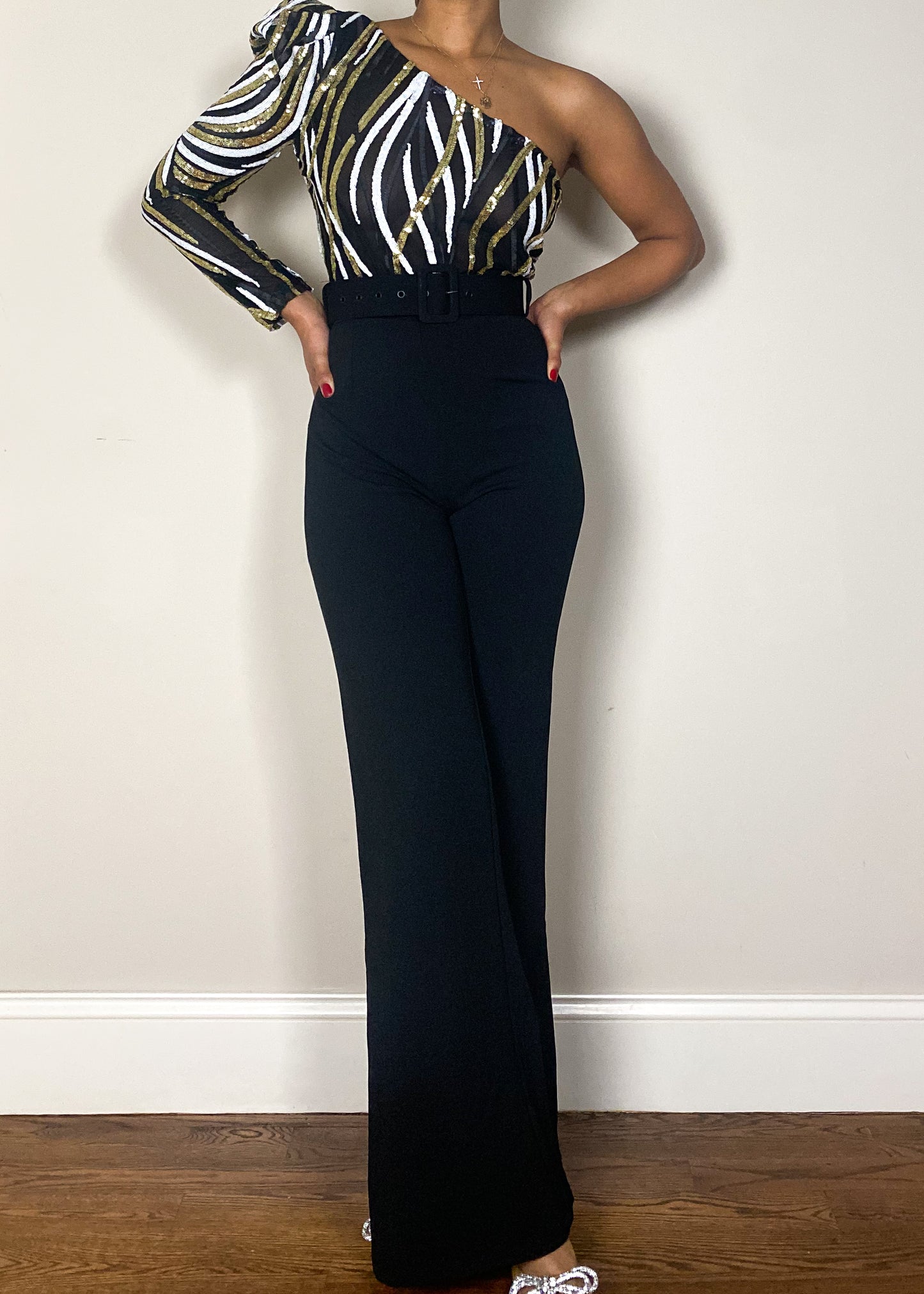 Sequin Stripes Jumpsuit