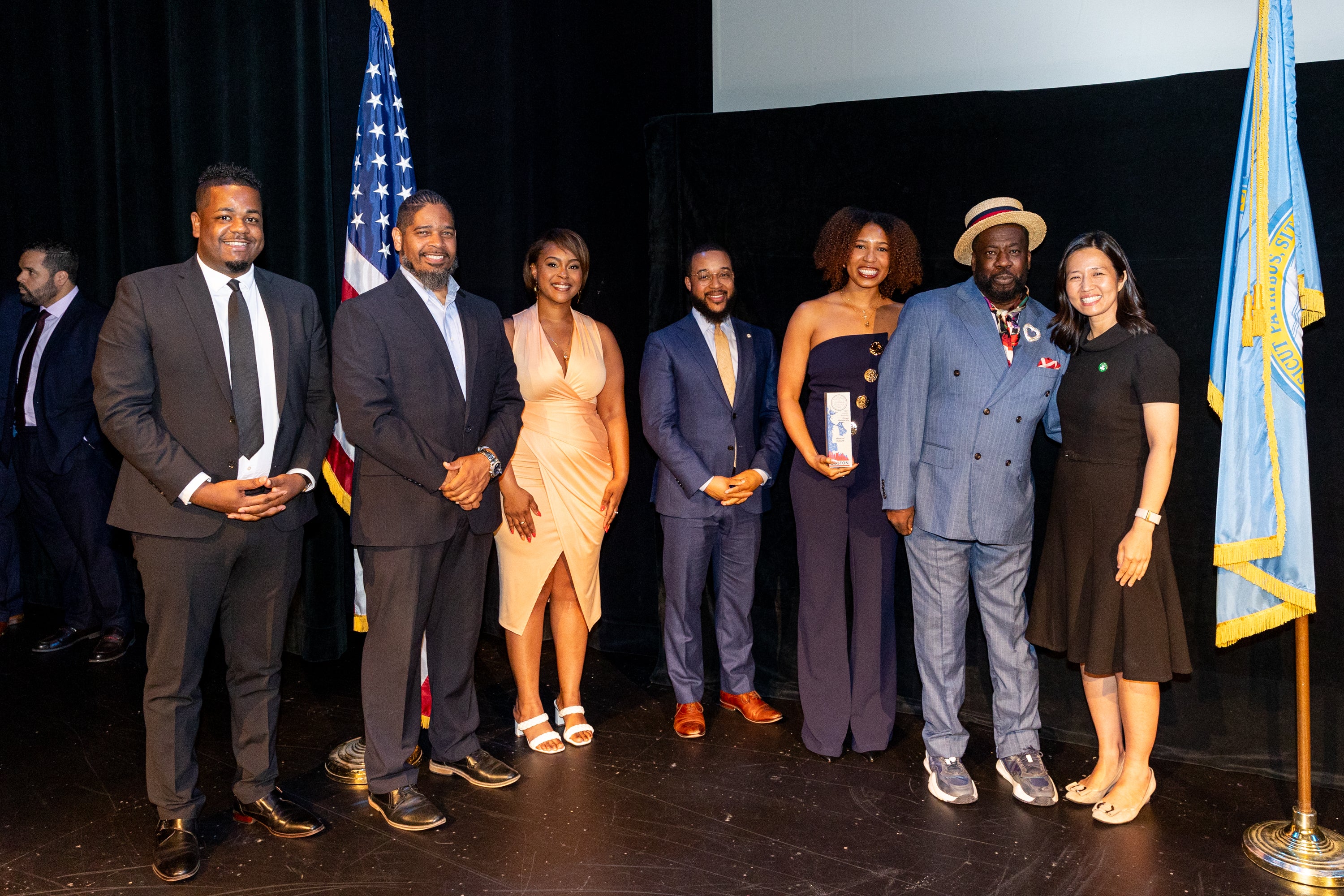 Patrick Petty and Zoë Petty of House of Culture, posing at the 2024 Legacy Boston Award Ceremony 
