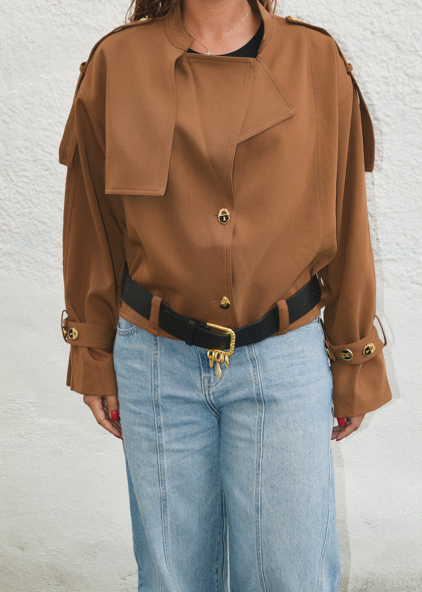 Thalia Cropped Trench