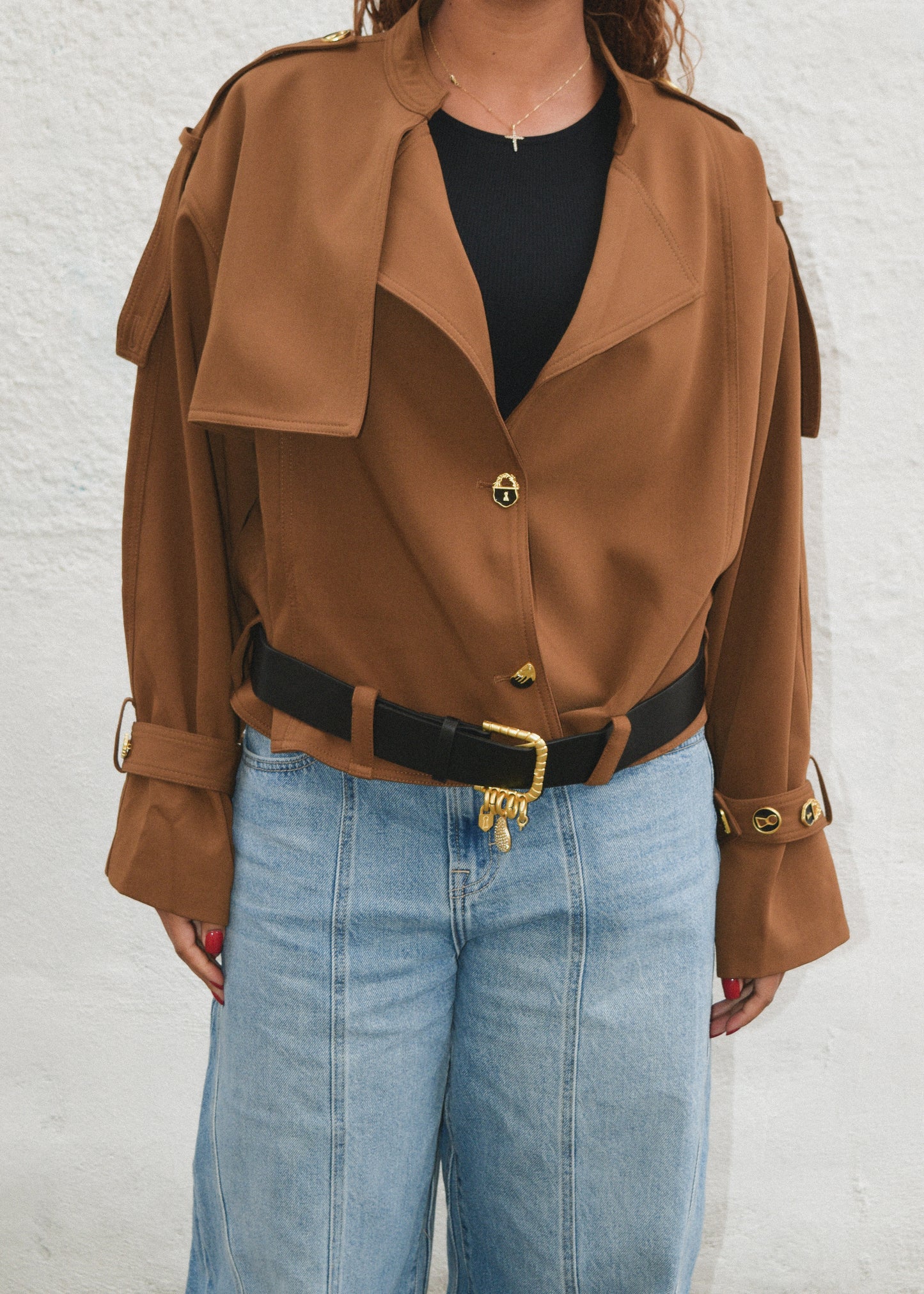 Thalia Cropped Trench