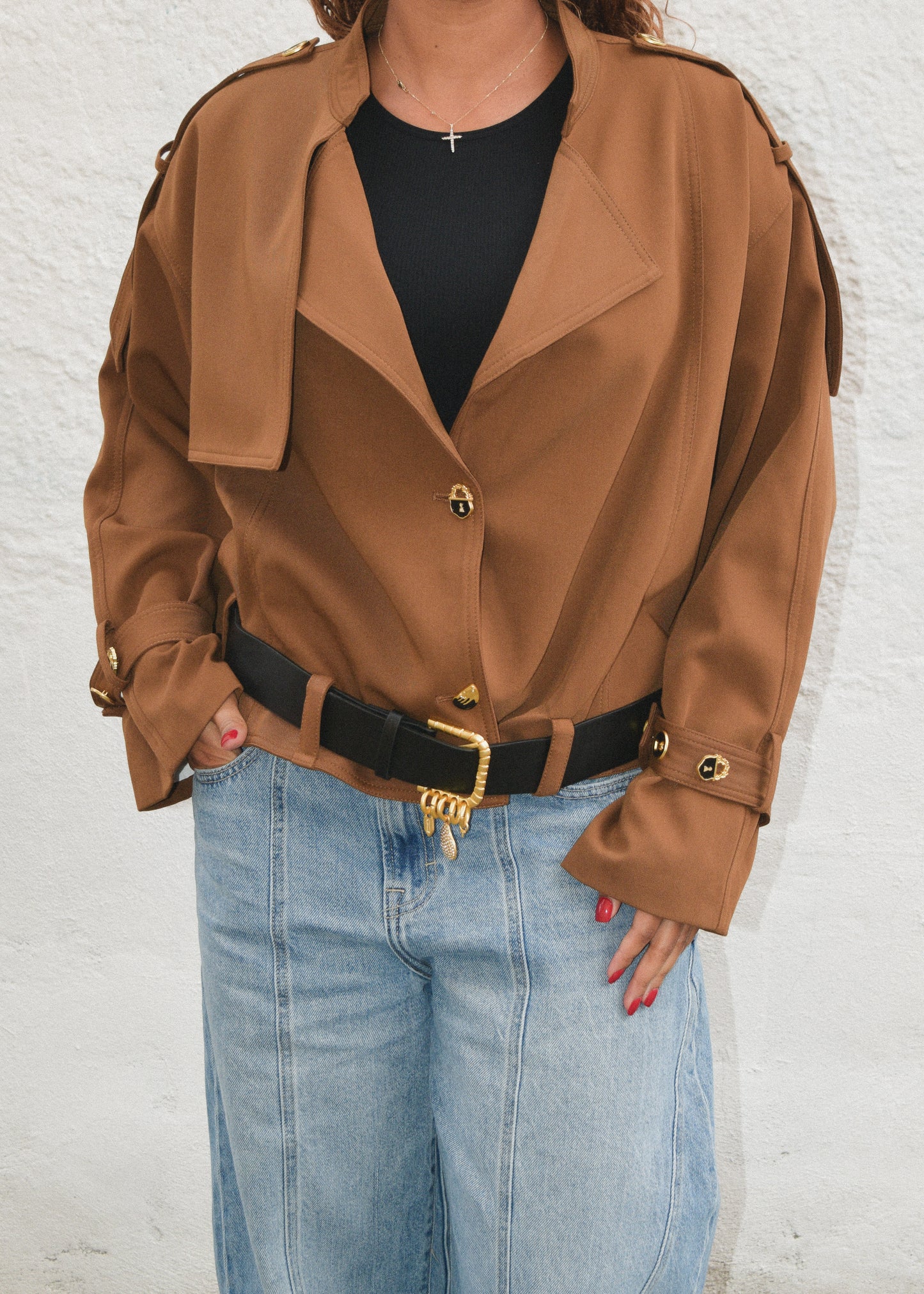 Thalia Cropped Trench