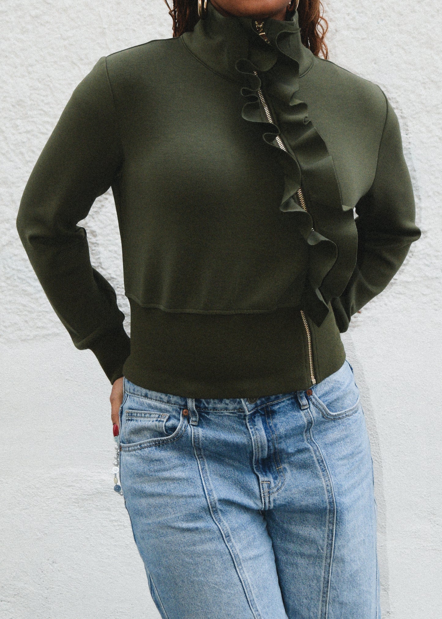 Ruffle Sweatshirt