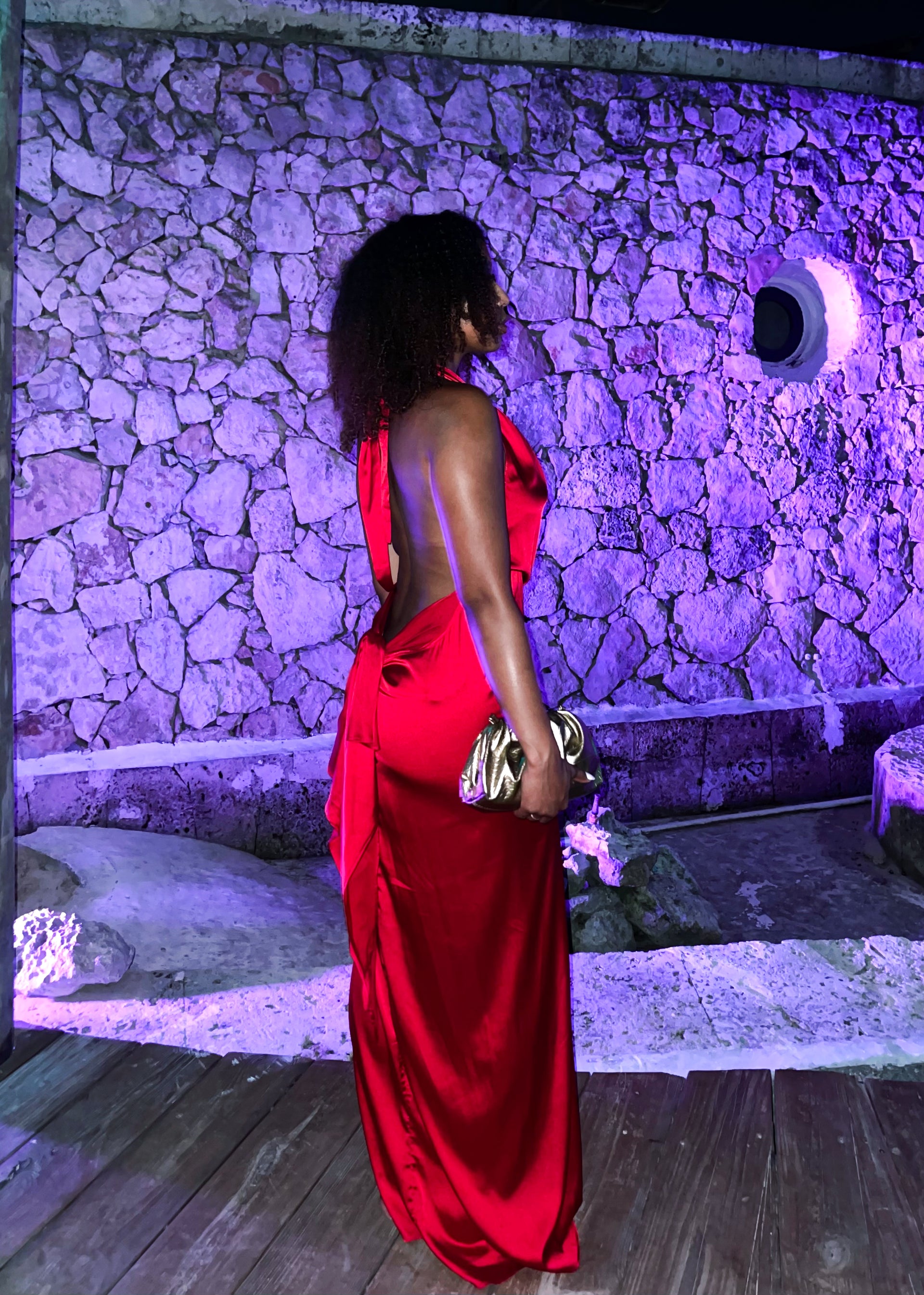 elegant ruby red dress Ruby Maxi Dress – Red & Off-White Flared Elegance