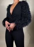 Elegant evening jumpsuit
Cocktail party outfit
Red carpet look
Date night fashion
Holiday party attire
Glamorous event outfit
Black-tie jumpsuit
Formal dinner look
Luxury fashion statement
Stylish night-out outfit
Black feather sleeve jumpsuit
Plunging V-neck jumpsuit
Statement sleeve fashion
Wide-leg fitted jumpsuit
Monochrome elegant outfit
Tailored women’s jumpsuit
Dramatic sleeve fashion
Sleek all-black ensemble
Trendy one-piece outfit
High-fashion jumpsuit
Bold and sophisticated
Modern luxury aesthetic