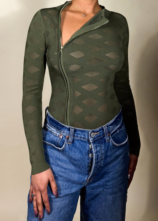 Night out clubwear bodysuit
Elevated casual fashion look
Perfect for trendy street style
Stylish fall & winter layering piece
High-fashion urban wear
Diamond mesh pattern bodysuit
Body-hugging sculpted fit
Zipper-front closure bodysuit
Long-sleeve see-through top
Modern, sleek high-neck bodysuit
Edgy sheer long-sleeve bodysuit
Olive green fitted mesh bodysuit
Statement zipper front top
Streetwear-inspired bodysuit
Chic and bold layering piece