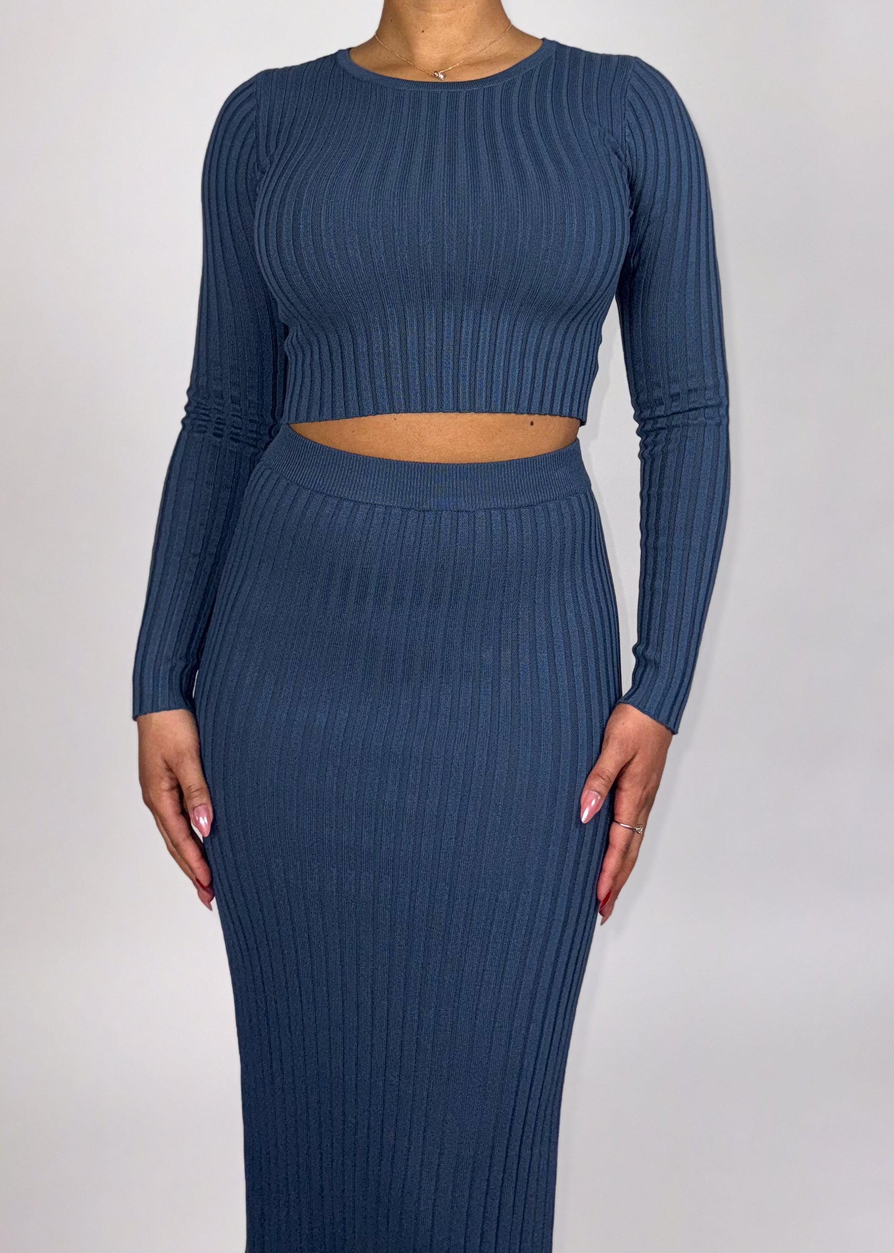 Lara Ribbed Skirt Set