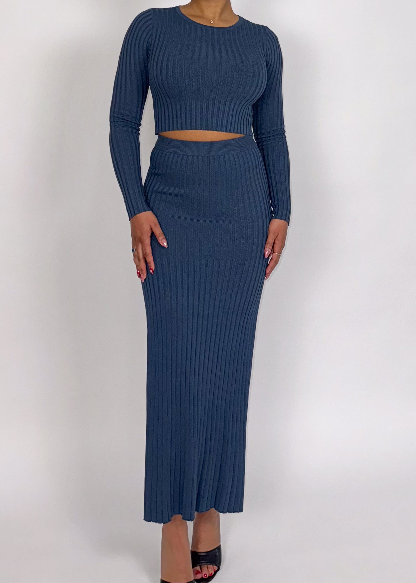 Lara Ribbed Skirt Set +