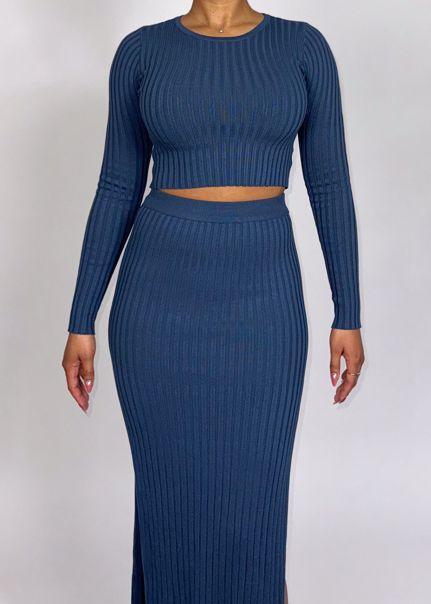 Lara Ribbed Skirt Set +