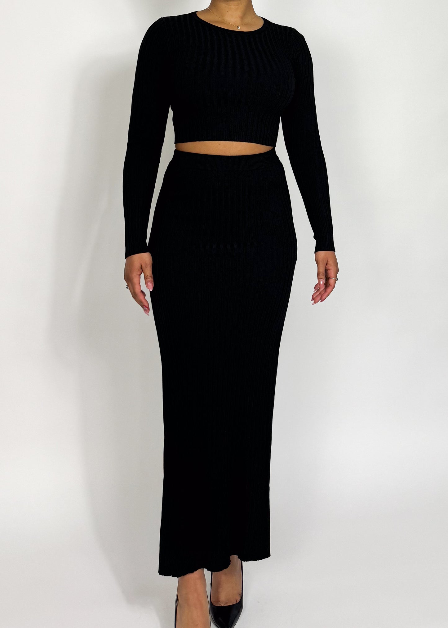 Lara Ribbed Skirt Set +