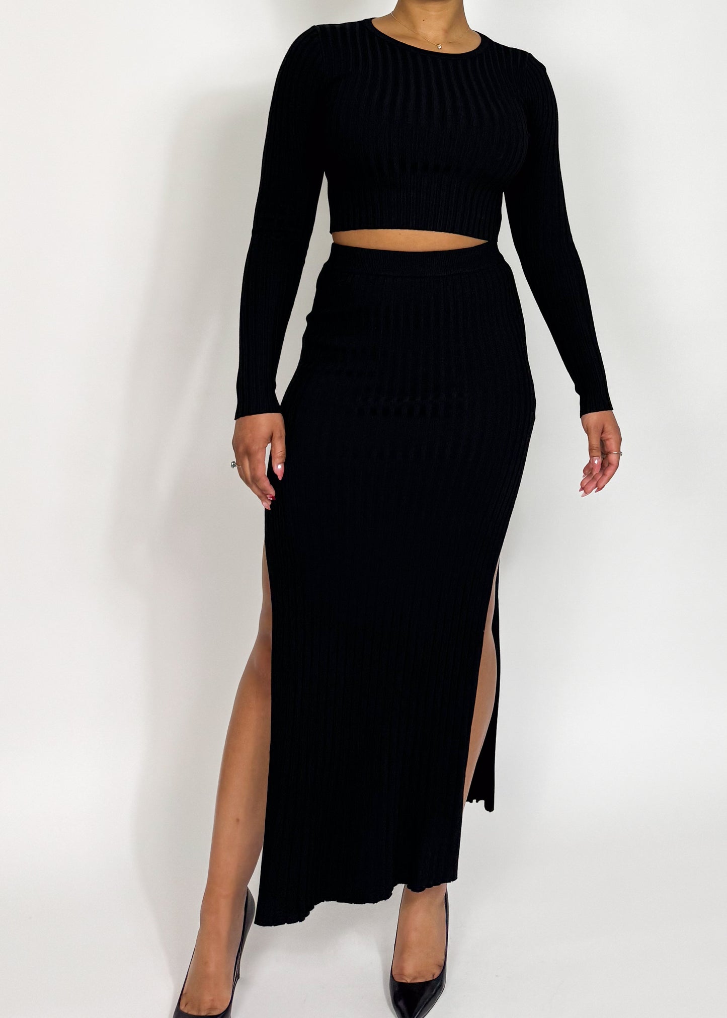 Lara Ribbed Skirt Set +