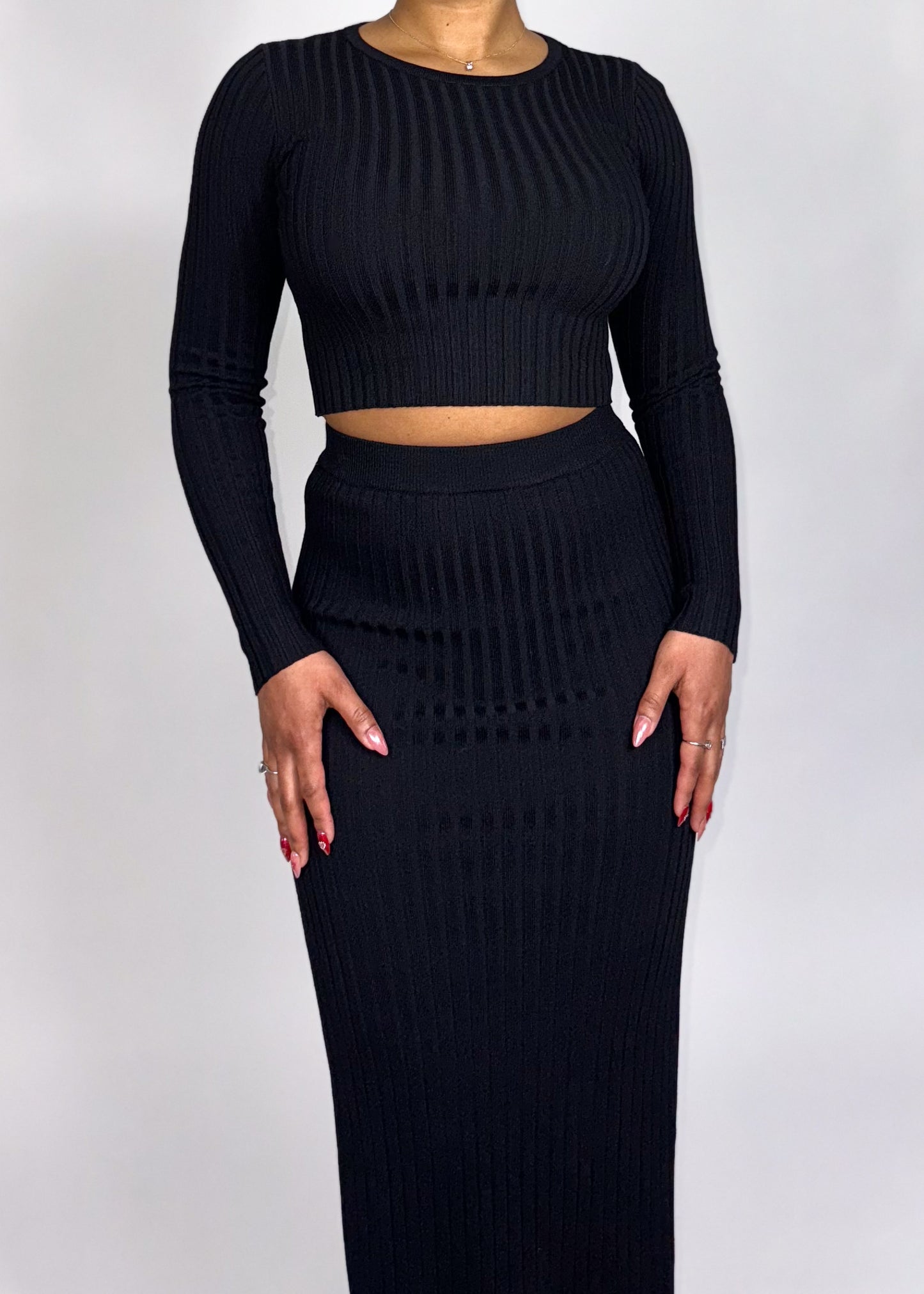 Lara Ribbed Skirt Set +