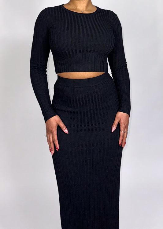 Lara Ribbed Skirt Set +