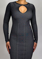 Kim Keyhole Dress Grey
