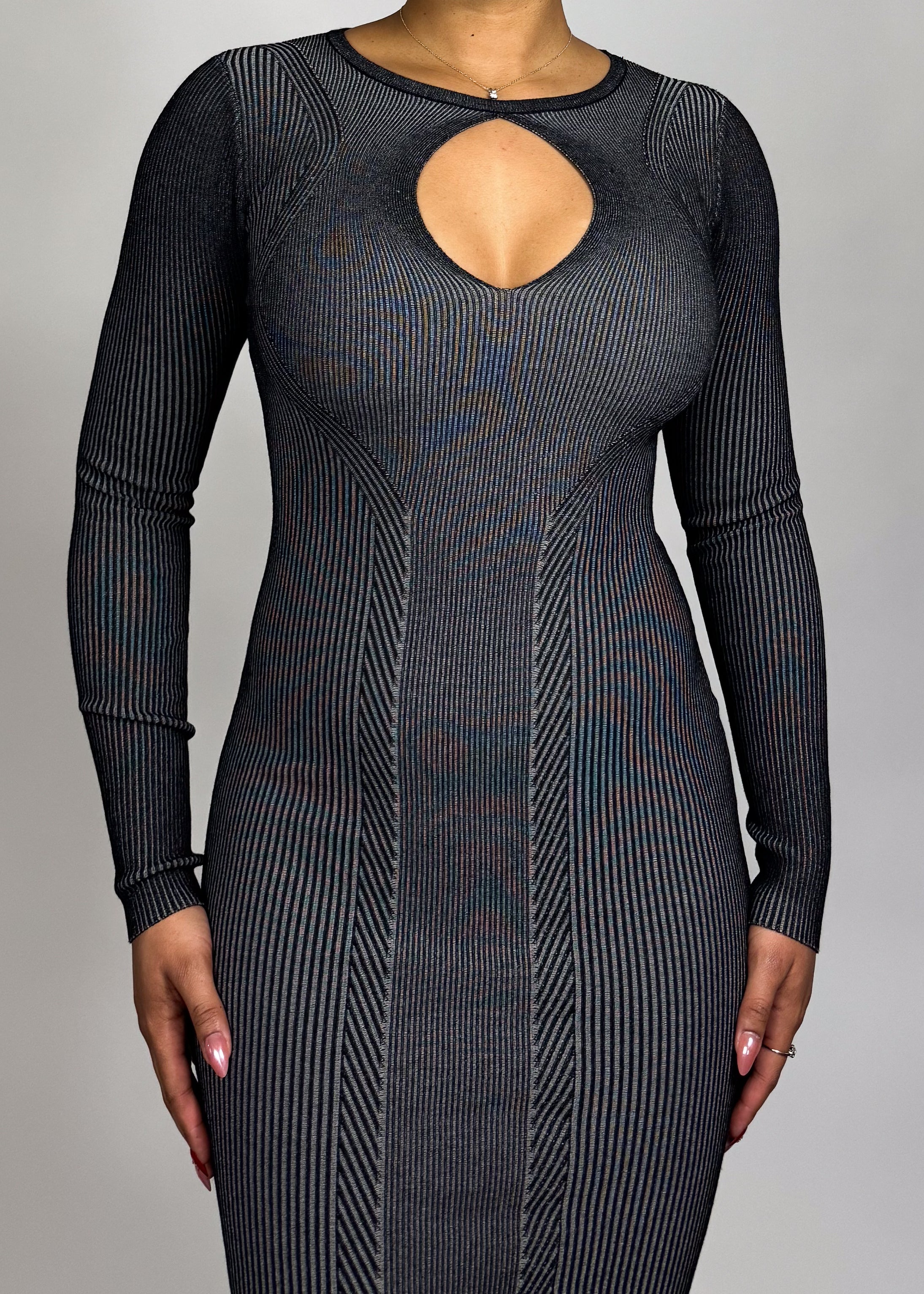 Kim Keyhole Dress Grey