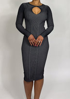 Kim Keyhole Dress Grey