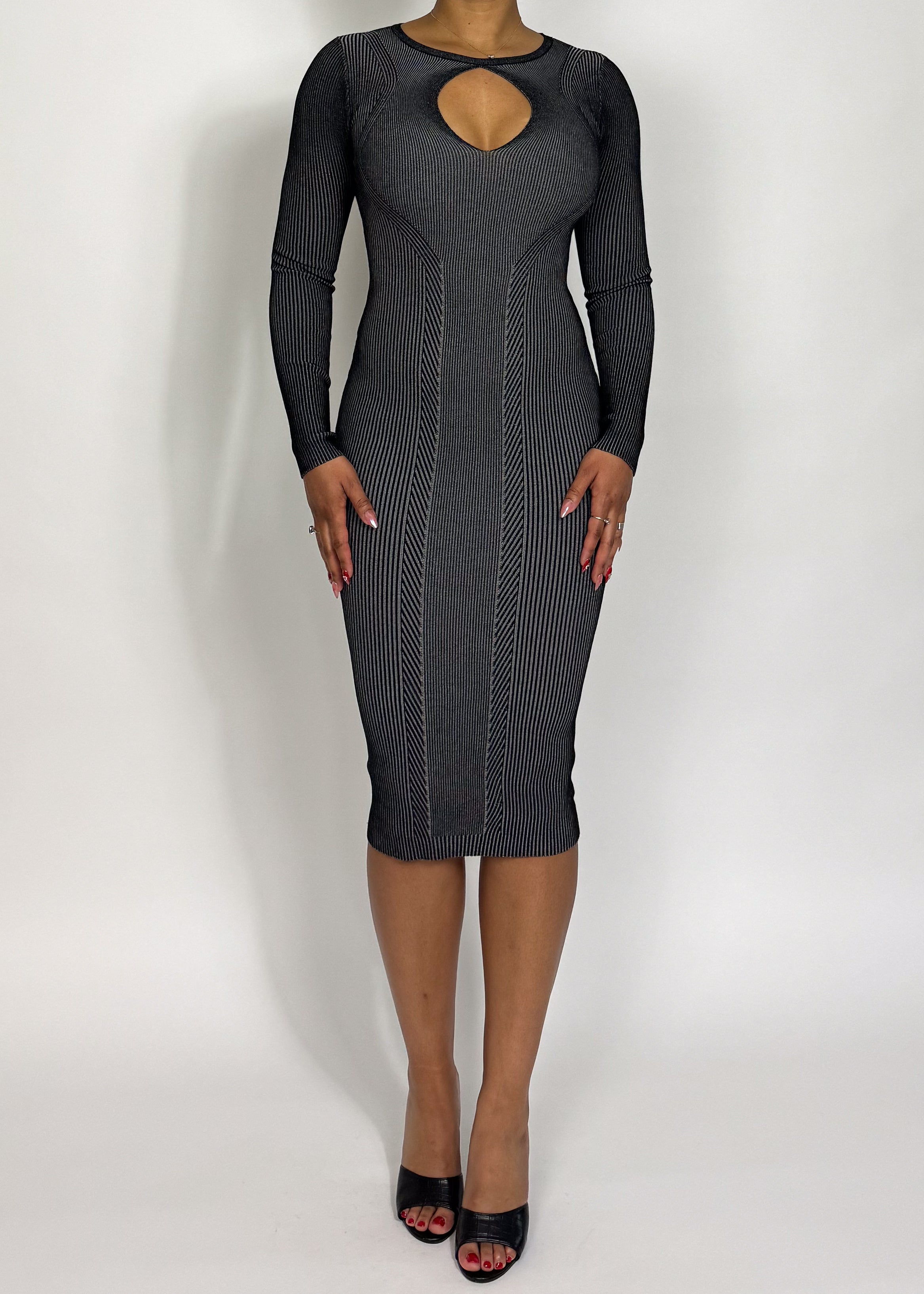 Kim Keyhole Dress Grey
