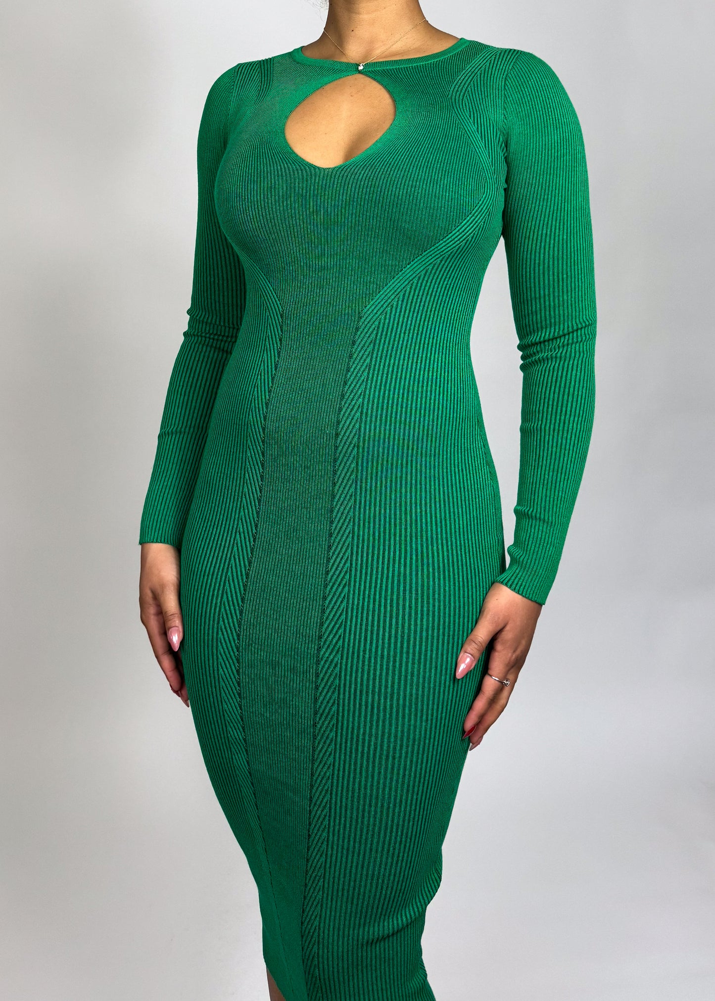 Kim Keyhole Dress Green