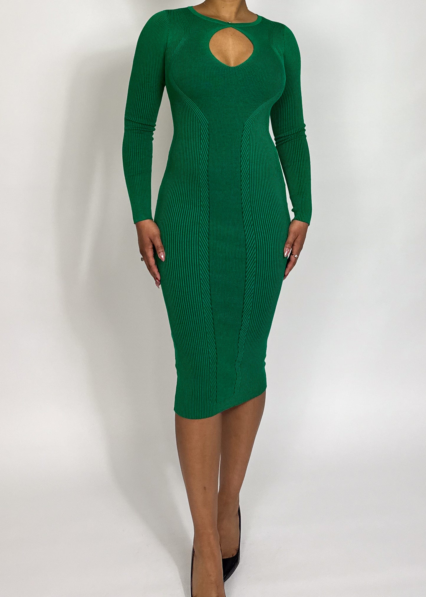 Kim Keyhole Dress Green