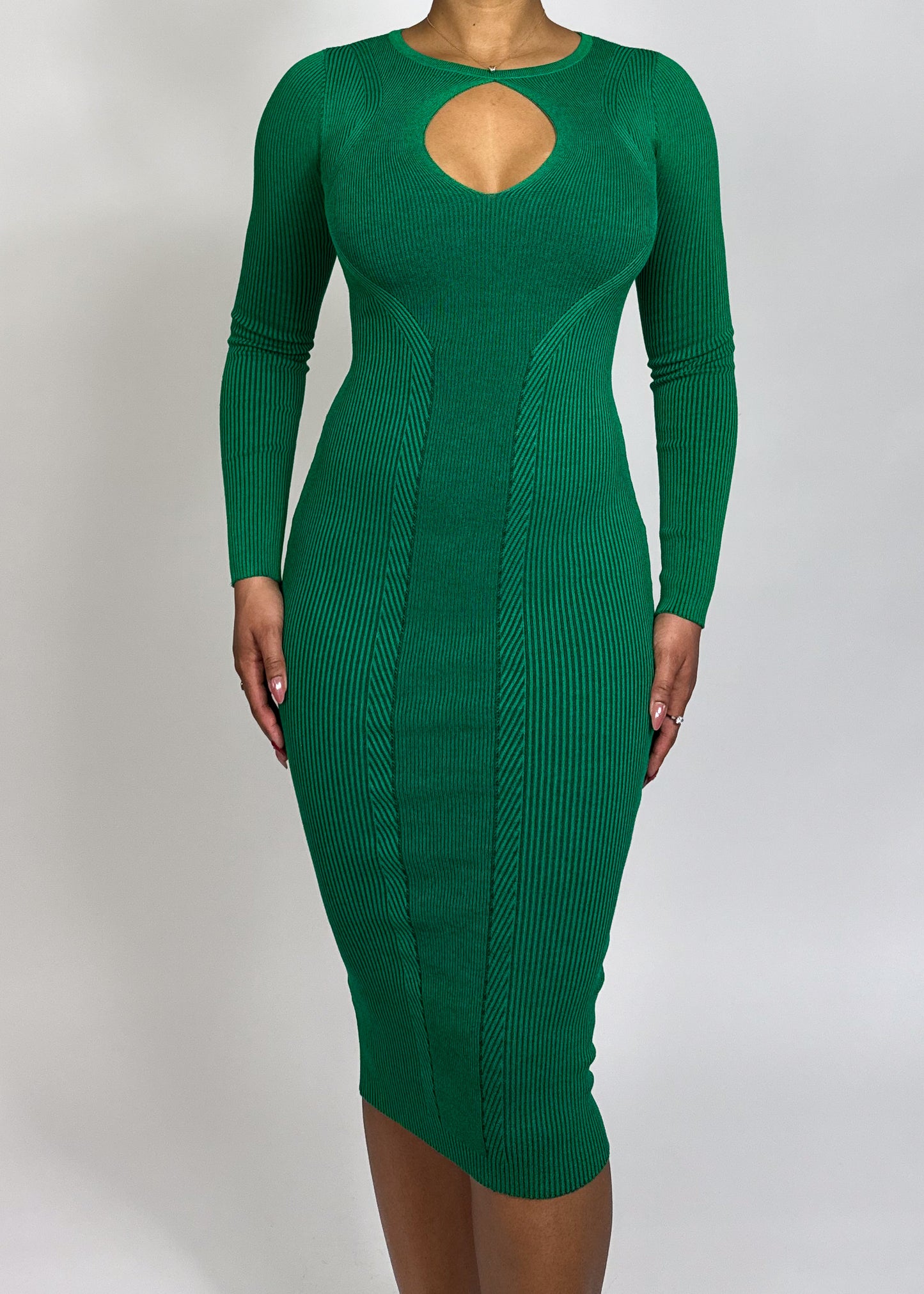 Kim Keyhole Dress Green