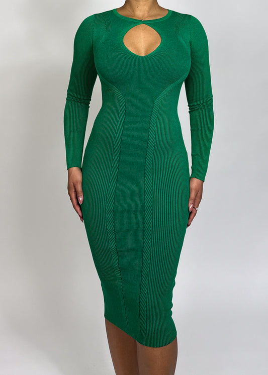 Kim Keyhole Dress Green