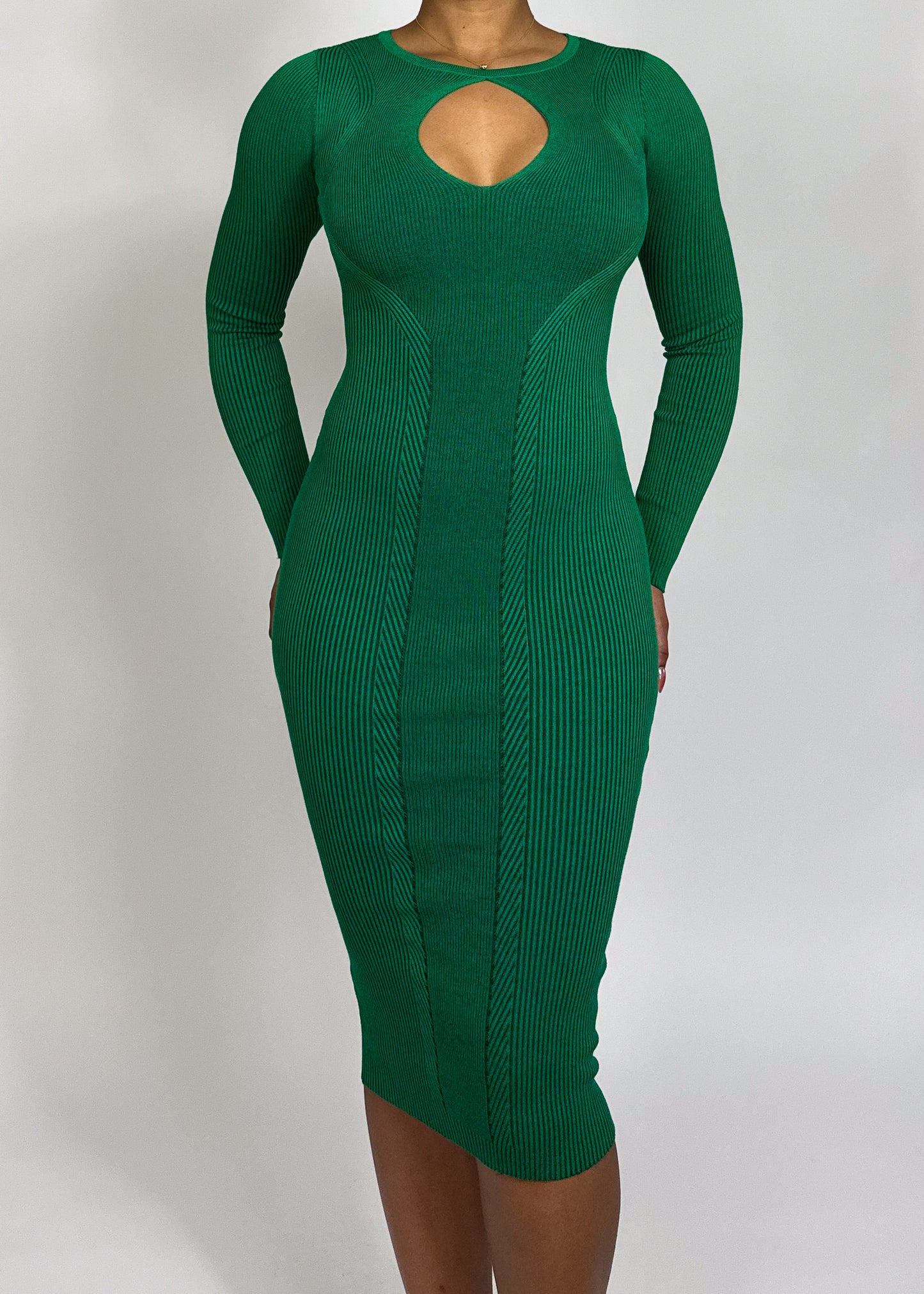 Kim Keyhole Dress Green