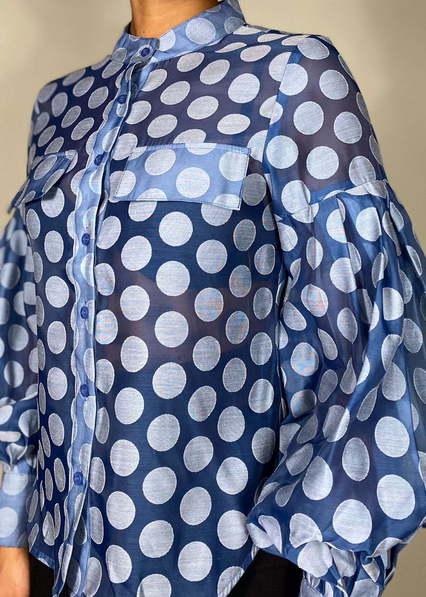 Blue Lagoon Polka Dot Blouse